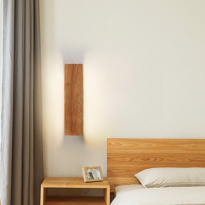 Solid Wood Strip LED Wall Sconce Lamp - Modern Wall Lighting, Rustic Home Decor, Energy Efficient Accent Light, Contemporary Indoor Illumination, Customizable LED Strip, Stylish Wood Wall Lamp for Living Room, Bedroom, and Hallway