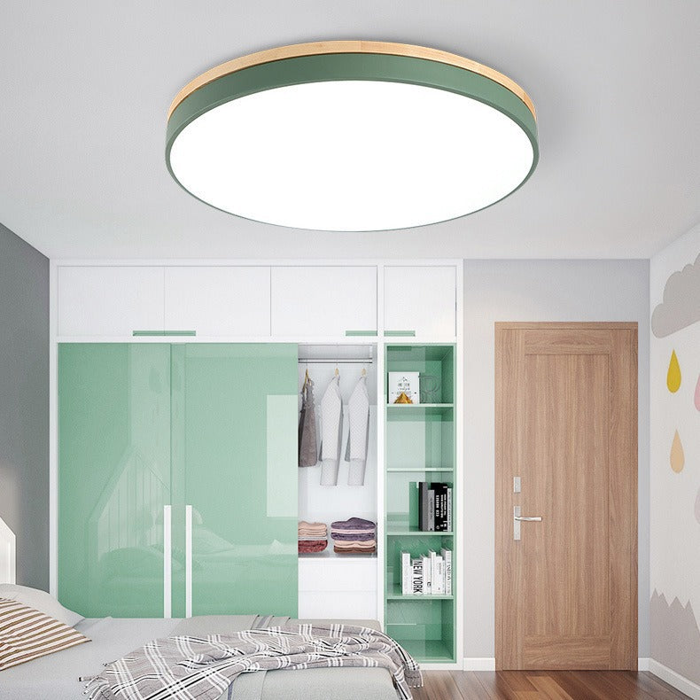 Modern Minimalist Macaron Acrylic LED Flush Mount Ceiling Light for Bedroom