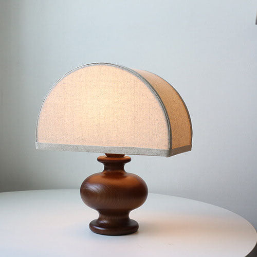 Japanese Wabi-Sabi Vintage Solid Wood 1-Light Table Lamp