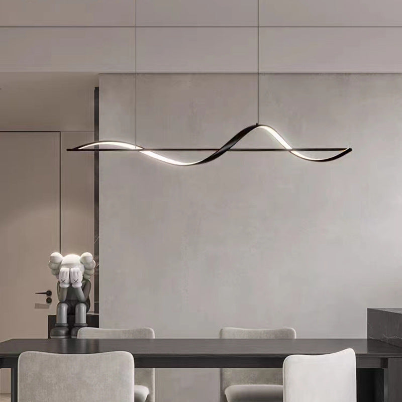 Modern Minimalist Aluminum Silicone LED Island Chandelier for Dining Room