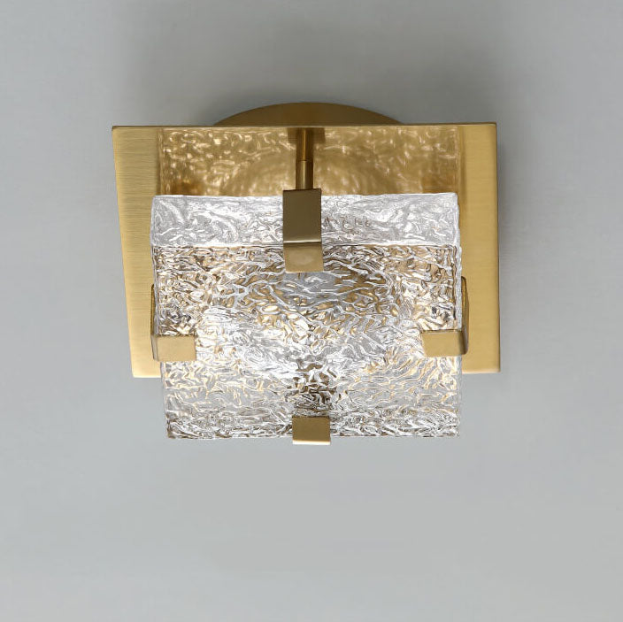Nordic Luxury Crystal Cube LED Semi-Flush Mount Light
