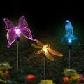 Solar Hummingbird Butterfly Dragonfly Outdoor LED Path Light - Garden Courtyard Decorative Ground Insert Lighting