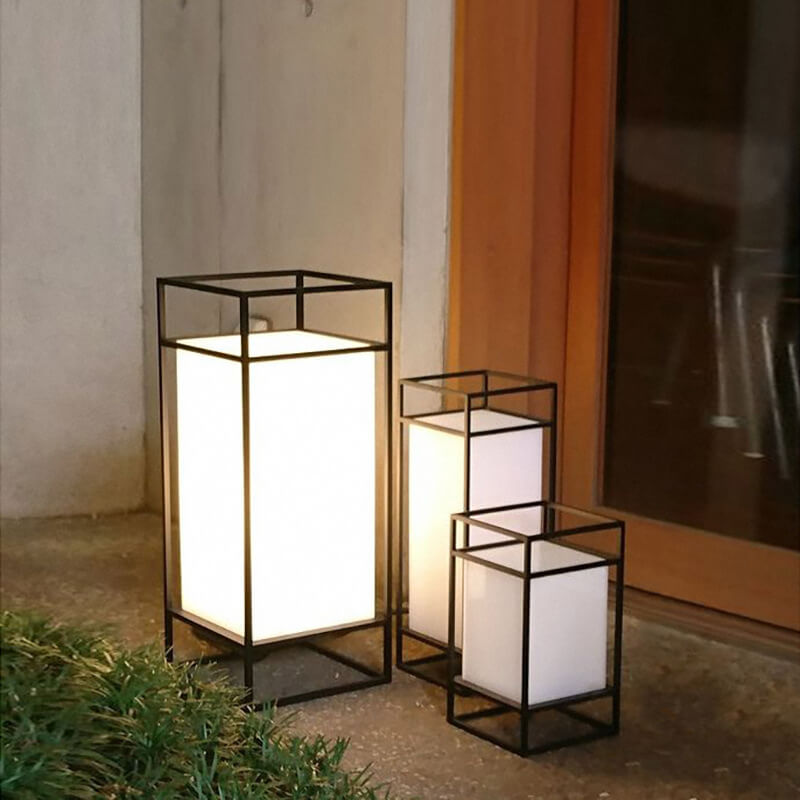 Japanese Tatami Rectangular Iron Floor Lamp - 1-Light Design for Elegant Home Decor