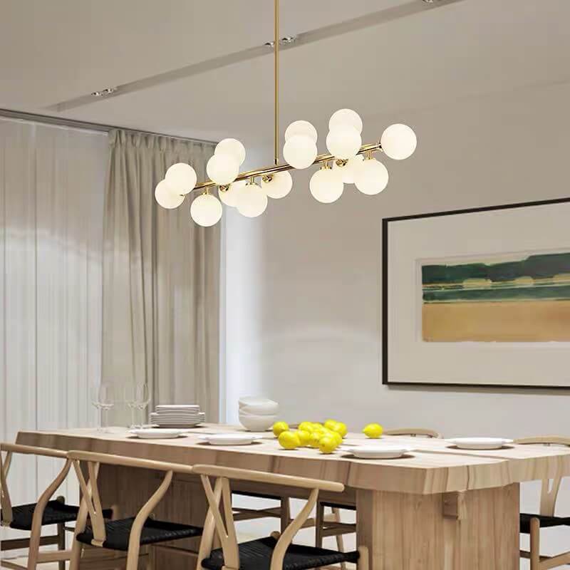 Modern Luxury Magic Bean Chandelier - 16-Light Iron Glass Ball Pendant for Dining Room