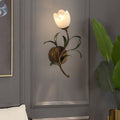 Modern Minimalist Glass Flower Wall Sconce - 1/2-Light Lamp for Living Room, Bedroom, and Hallway Decor