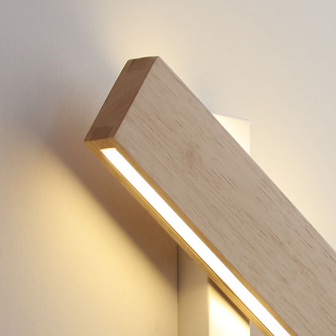 Nordic Modern Rectangular Wood Acrylic LED Wall Sconce Lamp