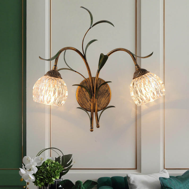 Modern Minimalist Glass Flower Wall Sconce - 1/2-Light Lamp for Living Room, Bedroom, and Hallway Decor