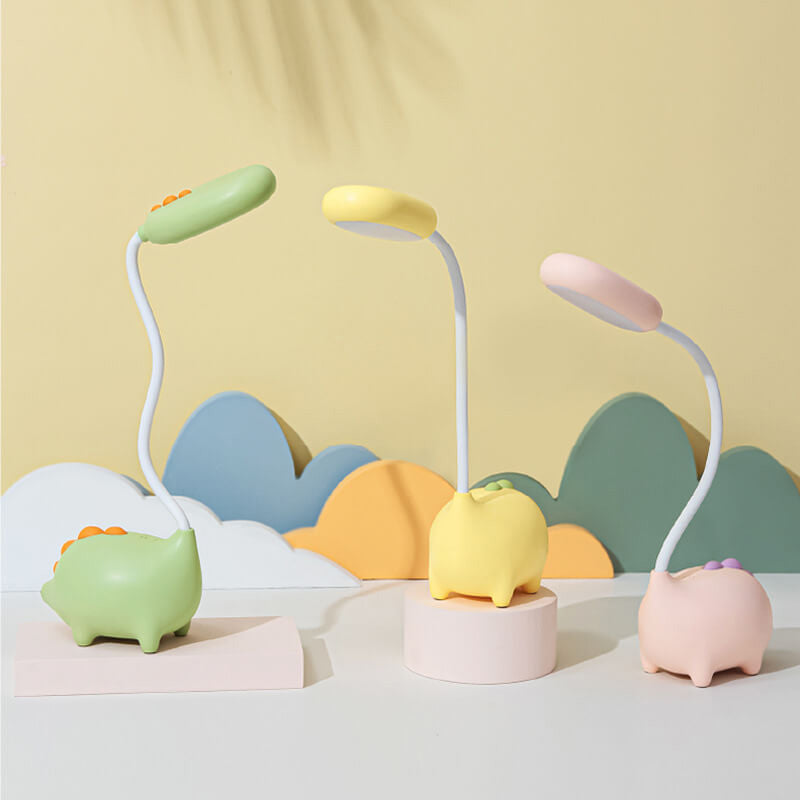 Cartoon Dinosaur Eye Care LED Desk Lamp Rechargeable  
  
Enhance your workspace with this adorable cartoon dinosaur desk lamp. Designed with eye care technology, it provides soft, flicker-free lighting perfect for studying or reading. This rechargeable L
