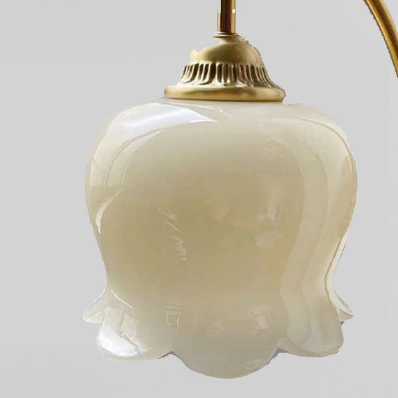 Vintage Floral Resin Wall Sconce - Copper Iron 1-Light Lamp for Bedroom