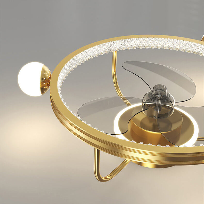 Modern Luxury LED Flush Mount Ceiling Fan Light - Full Star Design Ceiling Fixture