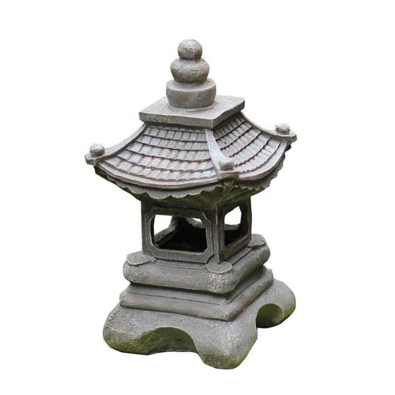 Japanese Zen Solar Pagoda Stone LED Outdoor Light - Waterproof Garden Decoration