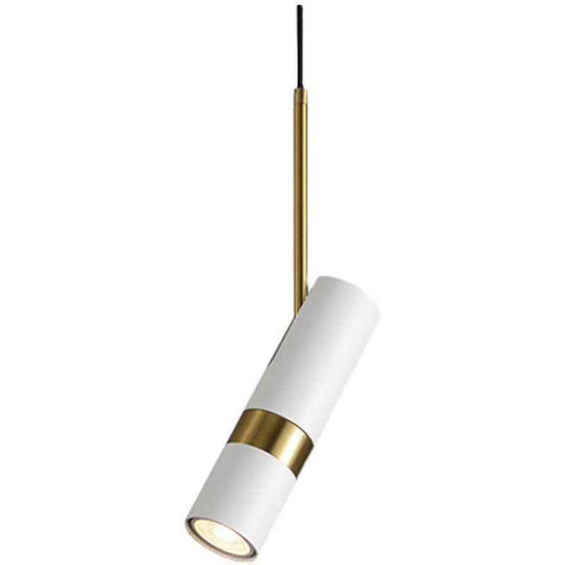Contemporary Nordic Metal Long Barrel Pendant Light for Bedroom