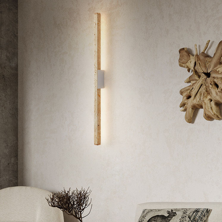 Wabi-Sabi Yellow Travertine LED Wall Sconce Lamp