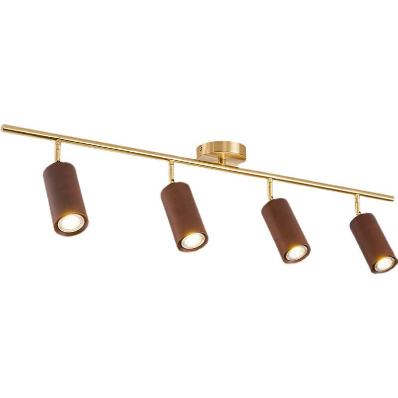 Modern Minimalist Walnut Wood LED Semi-Flush Mount Ceiling Light for Living Room