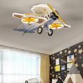 Creative Cartoon Airplane Iron Acrylic LED Kids Semi-Flush Mount Ceiling Light - Children's Room Decor, Playroom Lighting, Airplane-themed Light Fixture, Nursery Ceiling Lamp, Kid's Bedroom Illumination, Airplane Design LED Light, Unique Children's Ceilin
