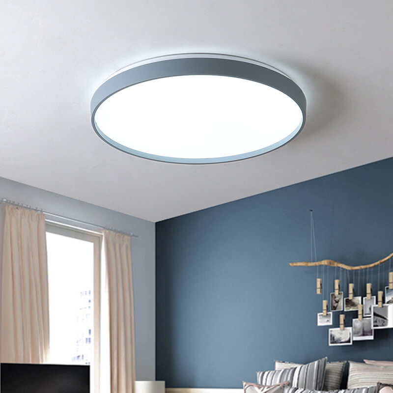 Modern Minimalist Round Acrylic LED Flush Mount Ceiling Light for Living Room & Bedroom