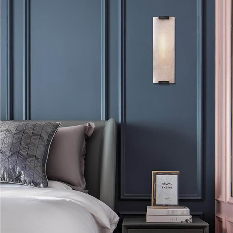 Nordic Light Luxury Copper Marble Strip Design 3-Light Wall Sconce Lamp - Modern Wall Lighting Fixture, Elegant Copper Finish, Marble Accent, Contemporary Home Decor, Stylish Indoor Lighting, Bedroom, Living Room, Hallway Illumination, Scandinavian Design
