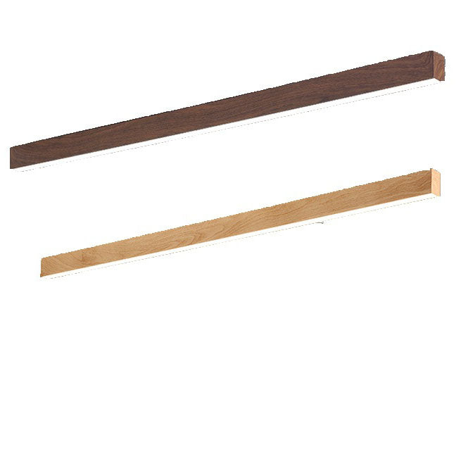 Modern Minimalist LED Flush Mount Ceiling Light - Wood Grain Aluminum Strips Design
