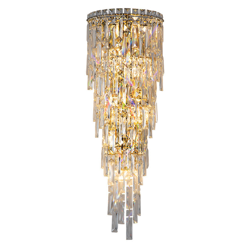 Contemporary Luxury Crystal Tassel Wall Sconce - 1-Light for Living Room