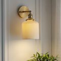 Japanese Retro Minimalist Brass Lucite Wall Sconce Lamp - 1-Light Oval Design