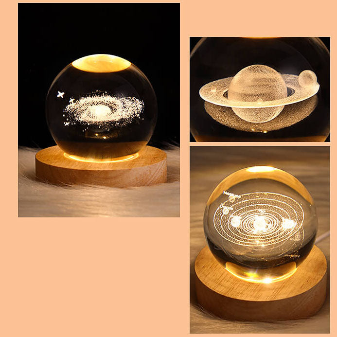 Contemporary Crystal Ball USB LED Night Light Lamp for Bedroom