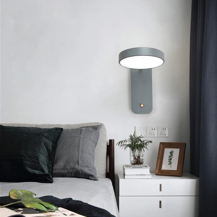 Nordic Round Rotatable LED Wall Sconce Lamp - Modern Reading Light, Adjustable Lighting Fixture, Stylish Wall Decor