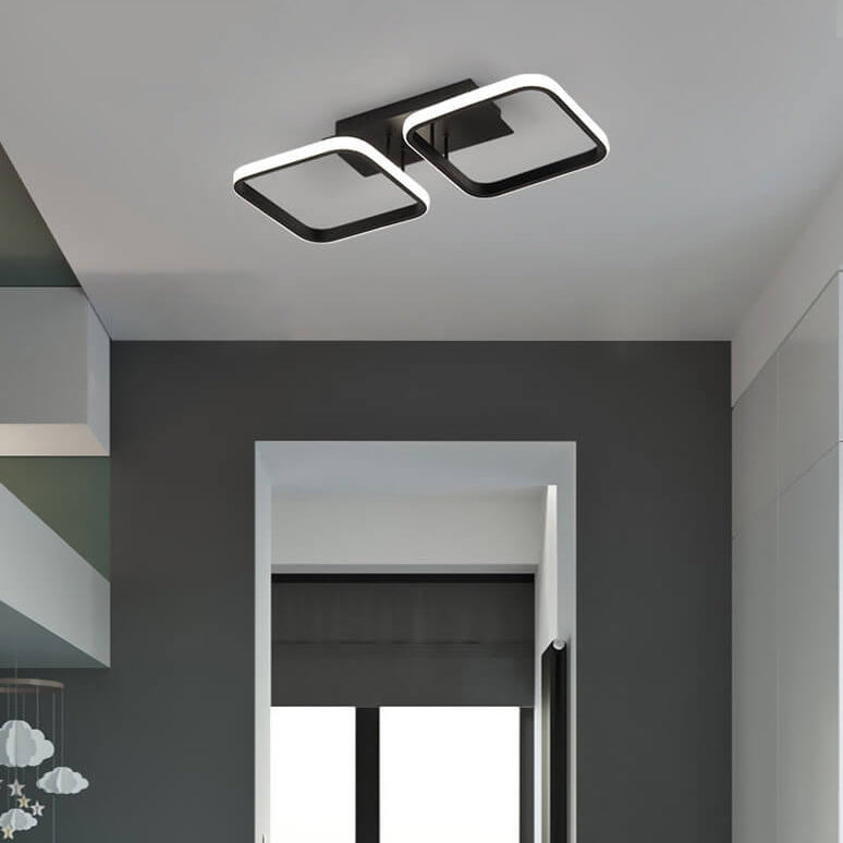 Nordic Simple LED Semi-Flush Mount Light - Modern Square Design
