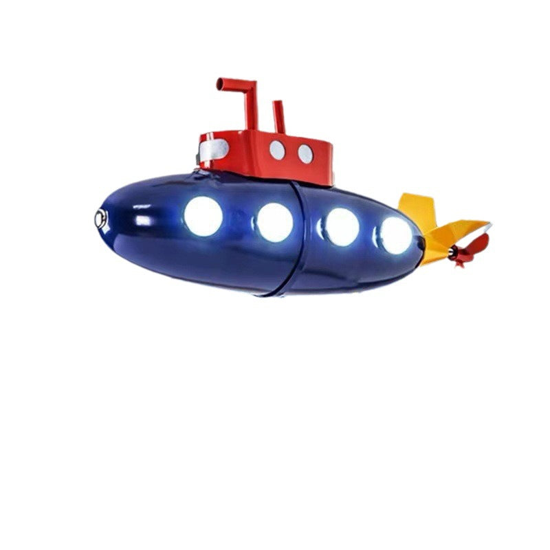 Contemporary Cartoon Submarine LED Chandelier for Kids' Bedroom