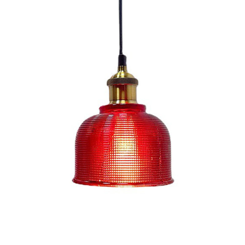 Vintage Lattice Glass Pendant Light - 1-Light Fixture for Dining, Kitchen & Living Room