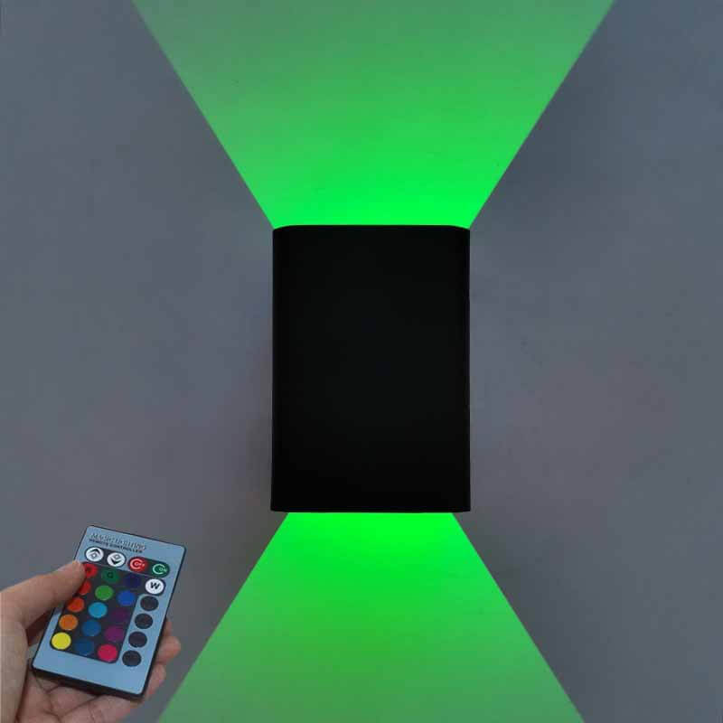 Modern Square Aluminum LED RGB Wall Sconce Lamp with Adjustable Colors and Brightness