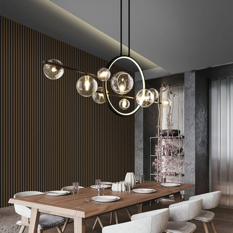 Modern Glass Bubble Chandelier - 7/10 Light Magic Bean Island Pendant Lighting