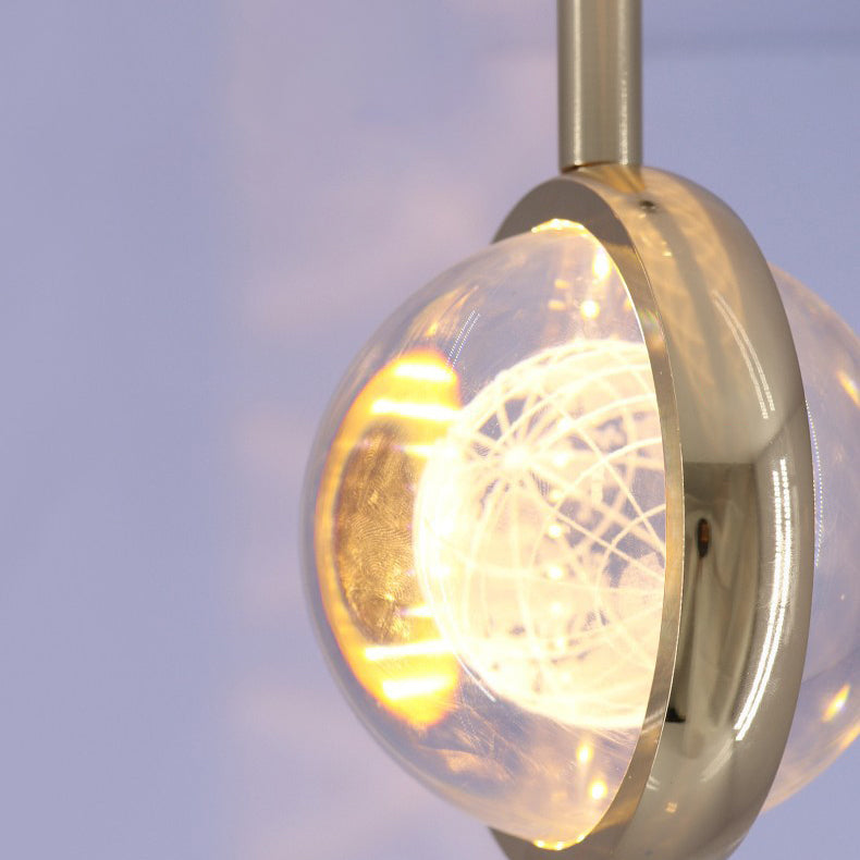 Modern Minimalist Aluminum Crystal LED Pendant Light for Bedroom