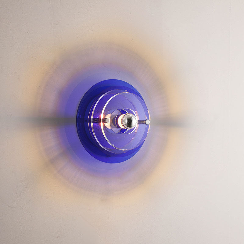 Contemporary Colorful Acrylic Flying Saucer Wall Sconce Lamp for Entertainment Room