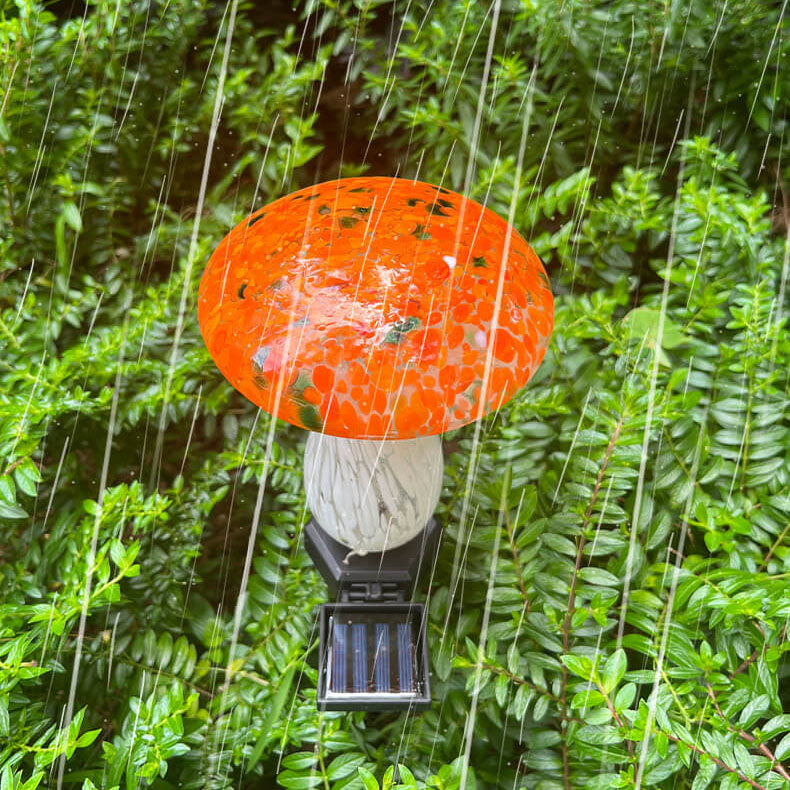 Vibrant Mushroom Solar LED Garden Light - Waterproof Colorful Glass Lawn Decor