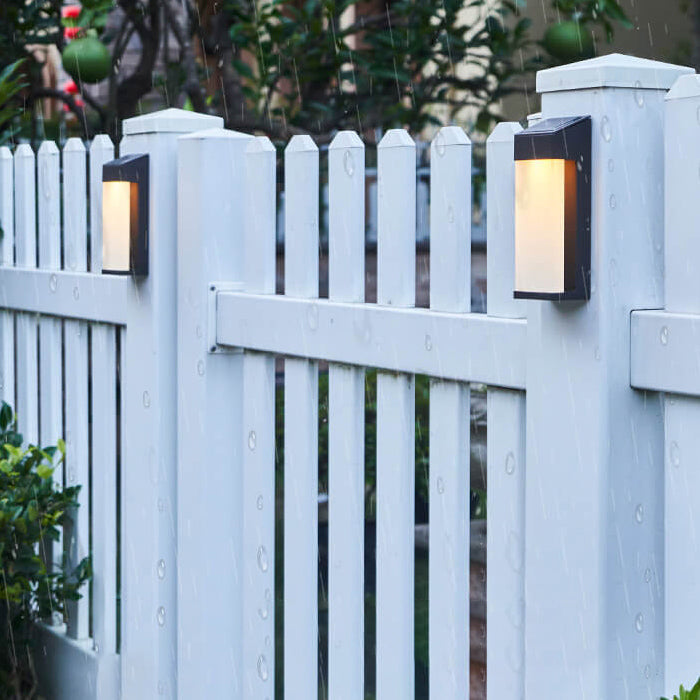 Solar Square Frosted Glass LED Outdoor Wall Sconce - Waterproof Decorative Lighting