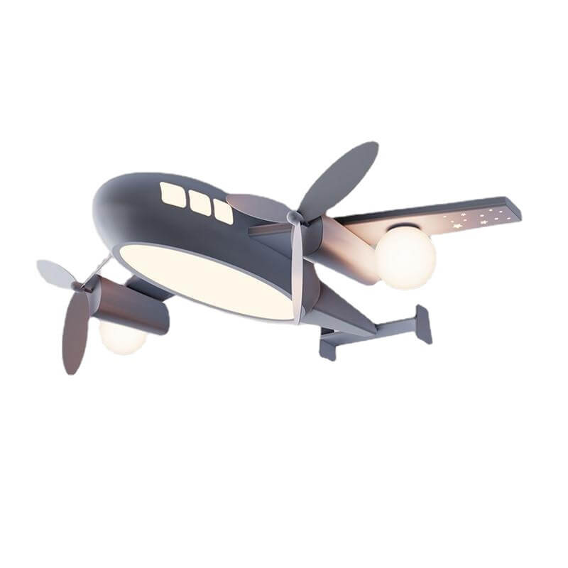Nordic Kids Wrought Iron Airplane LED Ceiling Light