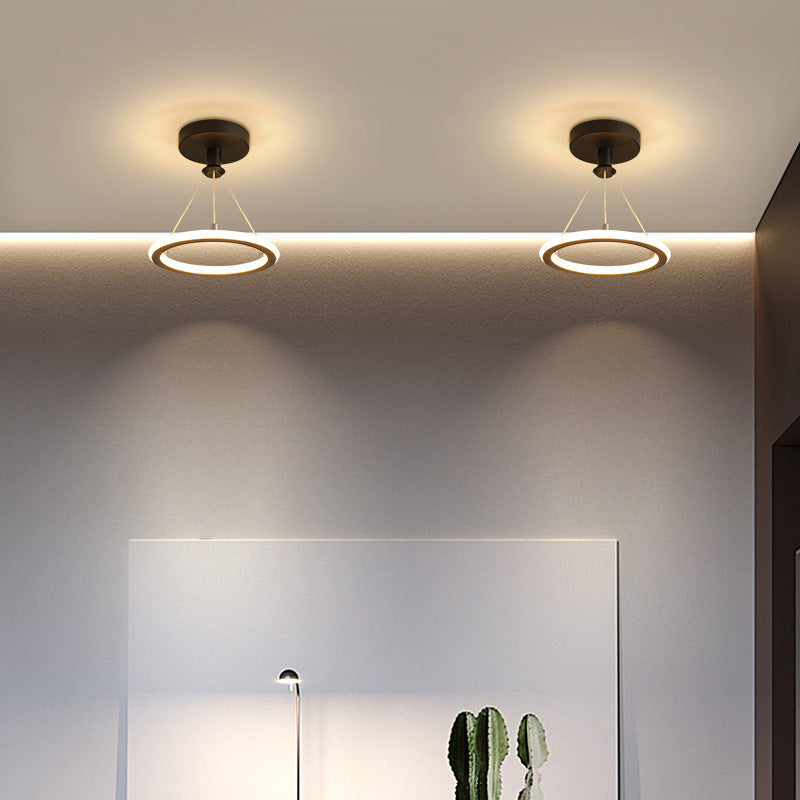 Modern Simplicity Aluminum Circle Strip LED Ceiling Light for Hallway