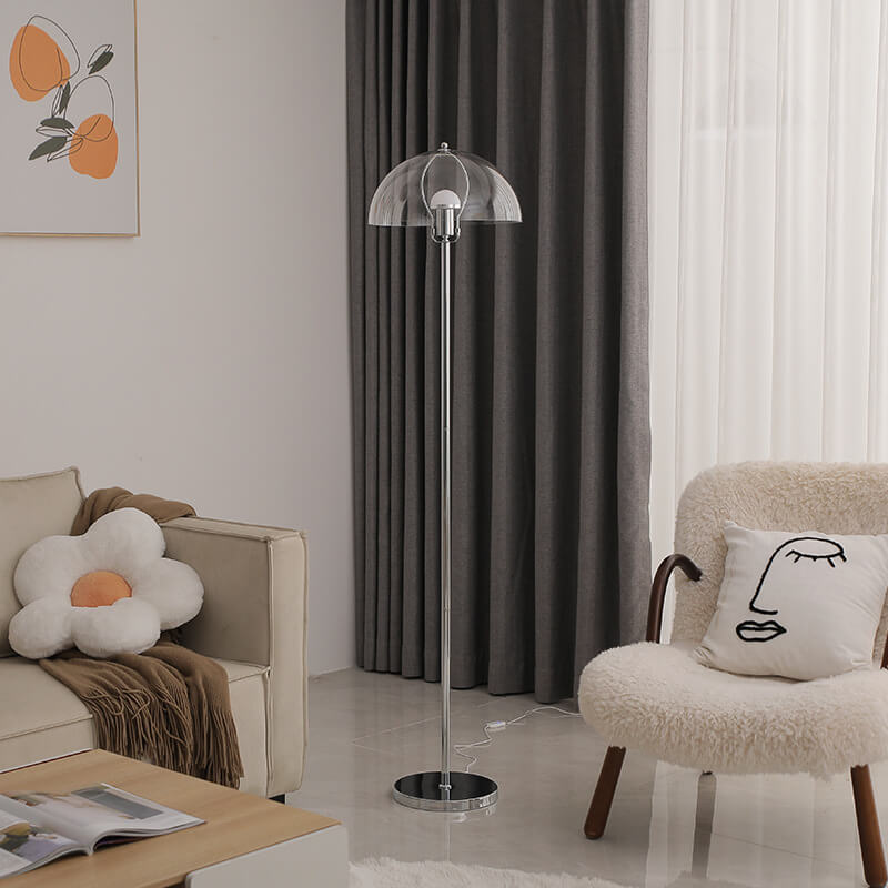 Nordic Vintage Acrylic Dome Floor Lamp - 1-Light Standing Design