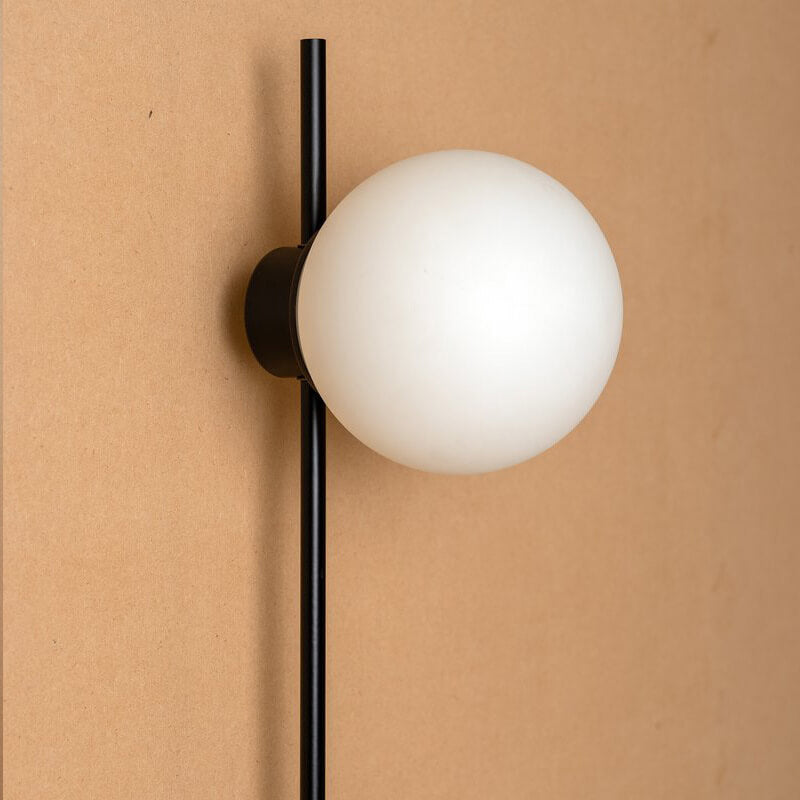 Minimalist Long Pole Glass Globe Wall Sconce Lamp – Modern Lighting Fixture for Home Decor