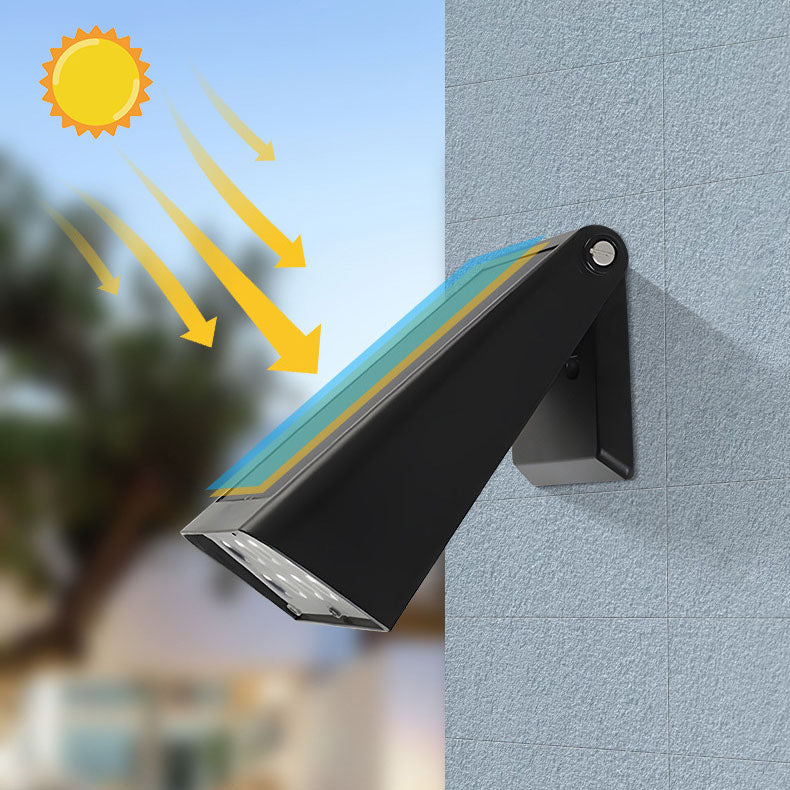 Modern Minimalist Solar LED Wall Sconce for Garden - Rectangular Trapezoidal ABS PC Design