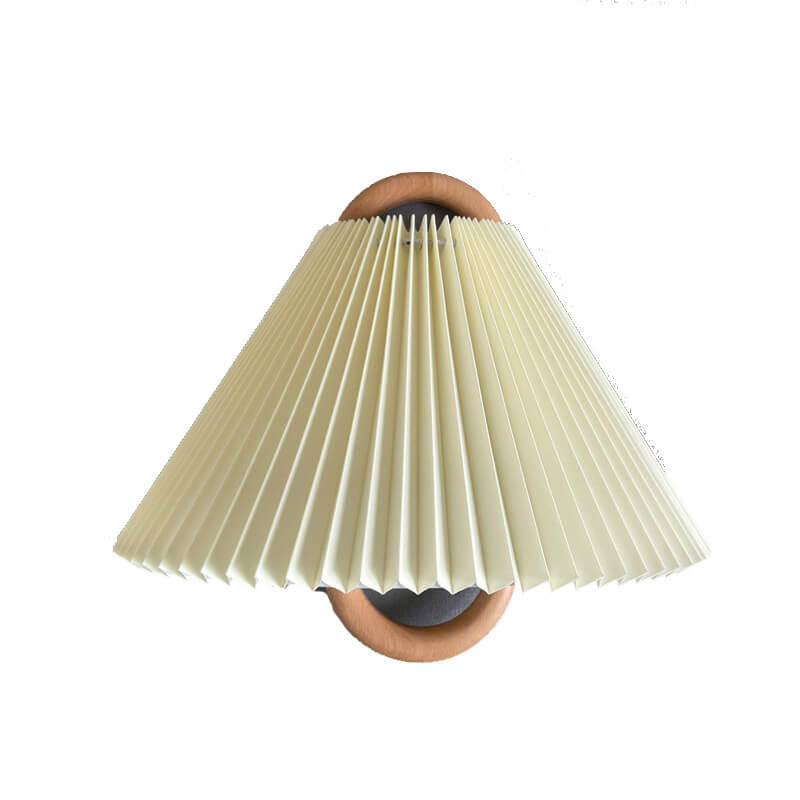 Modern Solid Wood Pleated Semi-Circle Wall Sconce - 1-Light Lamp for Stylish Decor