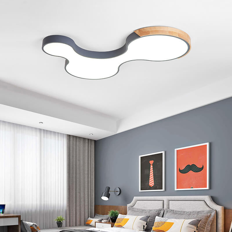 Nordic Macaron Shaped Block Clouds LED Flush Mount Ceiling Light, Modern Decorative Lighting for Home, Stylish Kids Room Illumination, Contemporary Ceiling Fixture, Soft Pastel Colors, Energy Efficient LED Design, Unique Aesthetic Lighting, Nursery and Be