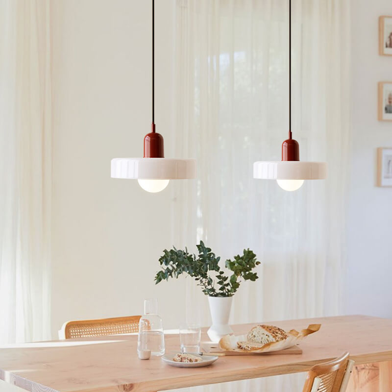 Vintage Colorful Glass Pendant Light - 1-Light Chandelier Fixture