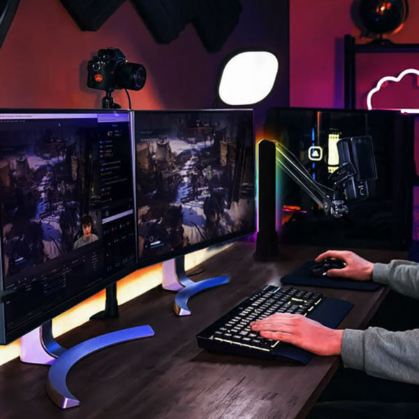 Illusion RGB Bluetooth LED Table Lamp  

Transform your space with the Illusion RGB Bluetooth LED Ambient Table Lamp. This innovative lamp seamlessly blends functionality with modern design, offering a captivating ambiance for any setting. With RGB color