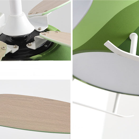 Contemporary Iron Cartoon Planes LED Ceiling Fan Light for Bedroom