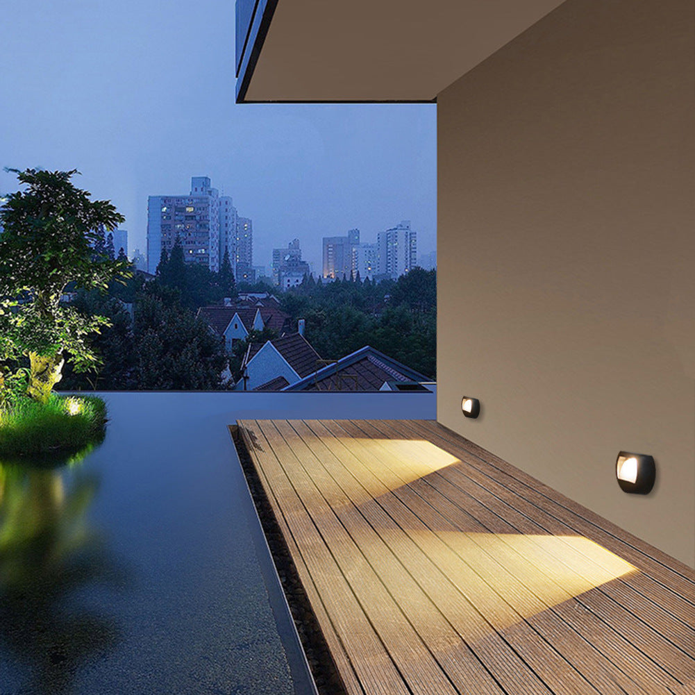 Modern Minimalist Square LED Solar Step Light - Waterproof Outdoor Patio Lighting