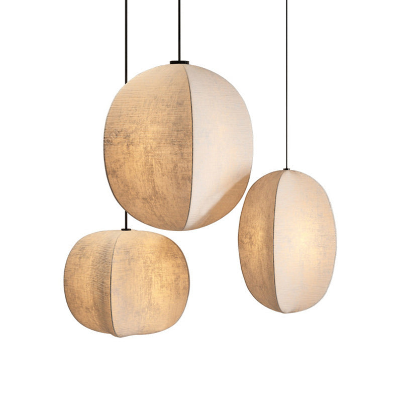 Zen Anti-Silk Lantern Pendant Light for Living Room - Traditional Japanese Design, 1-Light Fixture