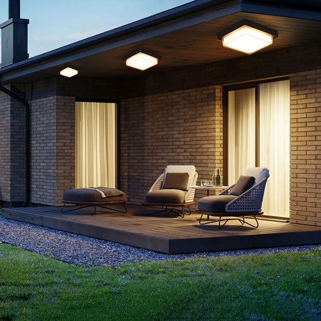 Modern Minimalist Aluminum Acrylic Induction LED Outdoor Flush Mount Light