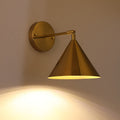 Industrial Iron Brass Cone Wall Sconce Lamp - 1-Light Contemporary Design for Living Room
