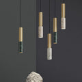 Contemporary Nordic Marble Terrazzo Pendant Light - Modern 1-Light Metal Fixture for Living Room